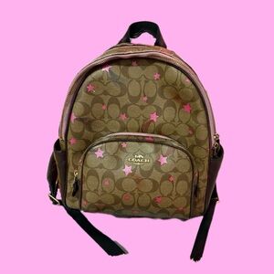Shooting Star Coach Signature Brown and Pink Backpack